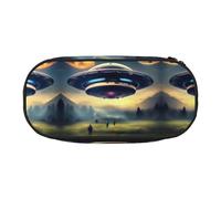 WBQLSL UFO Landing - Astuccio portamatite di grande capacità, divisorio multistrato per cancelleria, unisex