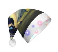 WBQLSL UFO Landing - Cappello da festa con stampa a LED, adatto per adulti e bambini, per feste di Natale
