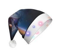 WBQLSL Un affascinante cappello da Babbo Natale con luce a LED, unisex, per Natale, capodanno, adulto, regalo di peluche per Capodanno, festa di Natale