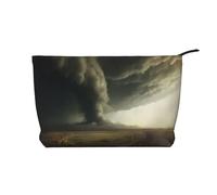 WBQLSL Un enorme tornado stampato velluto a coste cosmetico borsa - borsa cosmetica essenziale da viaggio