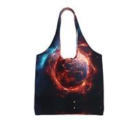 WBQLSL Un meteorite sul fuoco Borsa di tela stampata adatta per borse della spesa, borse da donna alla moda