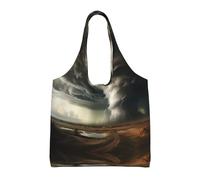 WBQLSL Un tornado sta arrivando Borsa di tela stampata adatta per borse della spesa, borse da donna alla moda