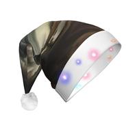 WBQLSL Un tornado sta arrivando Cappello decorativo di Babbo Natale con luci a LED, perfetto per feste in costume e spettacoli teatrali.