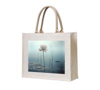 WBQLSL Una borsa tote in tela stampata con fiore di loto La borsa da spiaggia può essere utilizzata per riporre oggetti, picnic, spiaggia, piscina e altre scene.