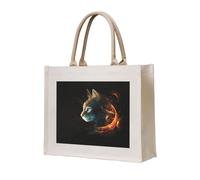 WBQLSL Una borsa tote in tela stampata con gatto astratto La borsa da spiaggia può essere utilizzata per riporre oggetti, picnic, spiaggia, piscina e altre scene.