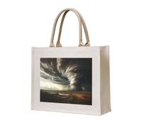 WBQLSL Una borsa tote in tela stampata tornado sta arrivando La borsa da spiaggia può essere utilizzata per riporre oggetti, picnic, spiaggia, piscina e altre scene.