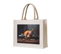 WBQLSL Una lumaca che lavora fuori borsa in tela stampata La borsa da spiaggia può essere utilizzata per riporre oggetti, picnic, spiaggia, piscina e altre scene.