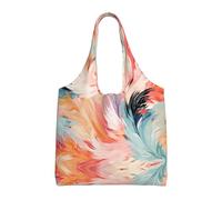WBQLSL Una piuma come vernice stampata borsa di tela adatta per borse della spesa, borse da donna alla moda
