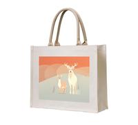 WBQLSL Una robusta borsa tote in tela stampata con cervi La borsa da spiaggia può essere utilizzata per riporre oggetti, picnic, spiaggia, piscina e altre scene.