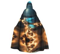 WBQLSL Vestaglia stampata con scritta "View under the moon - Mantello in maschera con cappuccio
