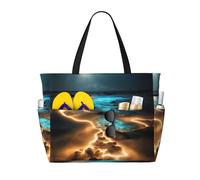 WBQLSL View under the moon Pattern spiaggia borsa da viaggio per palestra/piscina/supermercato shopping/breve viaggio