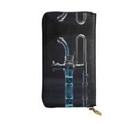 WBQLSL Water Pipe Pochette lunga in pelle con portamonete con cerniera e 12 scomparti per carte di credito, portafoglio per contanti da viaggio leggero
