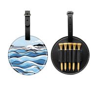 WBQLSL Waves Lapping at The Rocks, borsa portaoggetti per tee da golf alla moda, design leggero per riporre rapidamente il tee