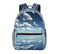 WBQLSL Zaino casual con cielo blu e nuvole bianche, zaino per computer portatile, per viaggi, escursionismo, campeggio, palestra