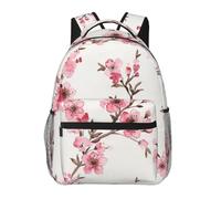 WBQLSL Zaino casual con fiori di ciliegio, zaino per computer portatile, per viaggi, escursionismo, campeggio, palestra
