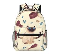 WBQLSL Zaino casual con gatto dagli occhi azzurri, zaino per computer portatile, per viaggi, escursionismo, lavoro, campeggio, palestra