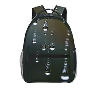 WBQLSL Zaino casual con gocce d'acqua, zaino per computer portatile, per viaggi, escursionismo, lavoro, campeggio, palestra