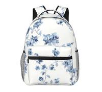 WBQLSL Zaino casual con motivo floreale blu con rose, zaino per computer portatile per viaggi, escursionismo, campeggio, palestra