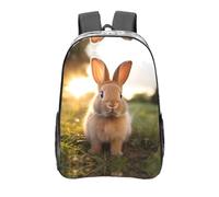 WBQLSL Zaino trasparente con motivo coniglio dalle orecchie bianche, borsa portaoggetti leggera e resistente, elegante e alla moda