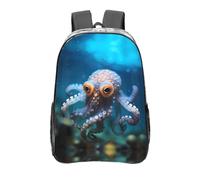 WBQLSL Zaino trasparente con motivo polpo con occhi grandi, borsa portaoggetti leggera e resistente, elegante e alla moda