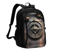 WBQLSL Zaino USB Camelia viola Zaino per laptop adatto per professionisti aziendali come zaino da lavoro, Bussola di Rune Norse Design Magico, Taglia unica