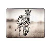 WBQLSL Zebra Running Tappeto stampato per la casa 160 x 122 cm confortevole al tatto, migliora lo stile di arredamento della casa