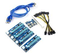 WBTUO Scheda Riser PCIe da 1X a 4X, slot PCI Express 16X, cavo USB 3.0, compatibile con Windows, Linux, macOS