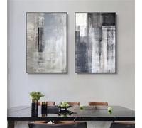 WBYZAC 2 Immagini Set/Stampe a Parete,Moderna Tela Bianca e Nera Astratta Poster Stampe Quadri da Parete per Soggiorno Camera da Letto Ufficio Decorazione Artistica-40 * 60cm (senza telaio)