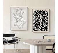 WBYZAC 2 pezzi/Arte Murale,Stampa Artistica Minimalista Astratta Con Linee di Fiori Nordici Poster Quadri su Tela Stampe Decorazioni per la Casa Loft Ufficio Stanza Estetica-50 * 60cm (senza telaio)