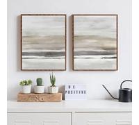 WBYZAC 2 pezzi/Arte Murale,Stampa su Tela Astratta Beige e Grigia Stampa Ad Acquerello Poster Minimalisti Moderni per Soggiorno Camera da Letto Cucina Ufficio Arredamento-40 * 60cm (senza telaio)