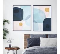 WBYZAC 2 pezzi/Arte Murale,Stampe su Tela di Quadri Astratti Con Forme Geometriche Stampe Artistiche da Parete Immagini per Soggiorno Camera da Letto Arredamento per la Casa-50 * 60cm (senza telaio)