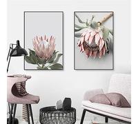 WBYZAC Set di 2/Immagini Murali,Belli Fiori Rosa Poster Stampa Tela Pittura Murale Arte Immagini per Soggiorno Cucina Ufficio Casa Camera da Letto Decorazione Opere D'Arte-60 * 90cm (senza telaio)