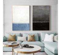 WBYZAC Set di 2/Immagini Murali,Poster e Stampa Nordici Blu Cielo Moderno Quadro da Parete In Bianco e Nero per Soggiorno Camera da Letto Ufficio Decorazione su Tela Astratta-60 * 90cm (senza telaio)