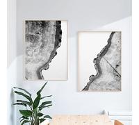 WBYZAC Set di 2/Immagini Murali,Quadri Astratti su Tela Con Anelli di Alberi Pini In Bianco e Nero Poster e Stampe Quadri Nordici Decorazione per Camera da Letto Ufficio Casa-60 * 70cm (senza telaio)