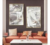 WBYZAC Set di 2/Immagini Murali,Stampa Artistica su Tela Astratta Vintage Nera Con Texture Poster Retrò per Camera da Letto Soggiorno Arredamento per la Casa-60 * 90cm (senza telaio)