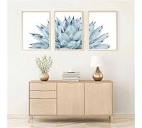 WBYZAC Set di 3 Dipinti su Tela Astratti Ad Acquerello di Cactus Arte Murale Poster Botanici Quadri da Parete per Soggiorno Cucina Casa Camera Arredamento-30 * 40 Cm (Stampa Senza Cornice)