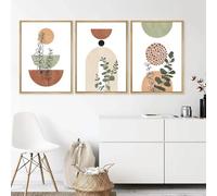 WBYZAC Set di 3 Poster Moderni Con Foglie di Piante Astratte Boho Stampa di Metà Secolo Geometrie Bohémien Stampe Artistiche su Tela Quadri Decorazioni per la Casa 40 * 50 Cm (Stampa Senza Cornice)