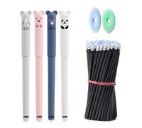 WBZOWRB 4 Pezzi Legami Penne Cancellabili,0.35 A Sfera,Cute Cartoon per Bambini Studenti Adulti 20 Ricariche
