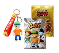 WBZOWRB 55 carte collezionabili Stumble Guys, edizione con foglia d'oro (2 scatole), rare carte collezionabili anime, incluso 1 portachiavi a tema, regalo di compleanno per giocatori，A