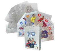 WBZOWRB 55 Fogli Schede Calcio in lamina Argento, Set di Carte da Collezione per Star del Calcio,Perimetro di Carte da Calcio, Adatto per Collezione e Decorazione, Regalo per Uomo (Argento)