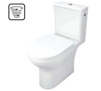 WC a terra Genio compatto senza bordo 38,2x80,5 cm bianco Bianco