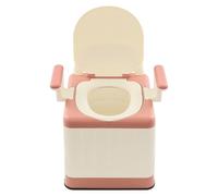 WC da campeggio | WC per campeggio | WC portatile con braccioli | Portata fino a 150 kg | Con secchio e coperchio | Per anziani, malati, outdoor e viaggi (Rosa, Beige)