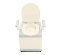 WC da campeggio | WC per campeggio | WC portatile con braccioli | Portata fino a 150 kg | Con secchio e coperchio | Per anziani, malati, outdoor e viaggi (Grigio, Beige)