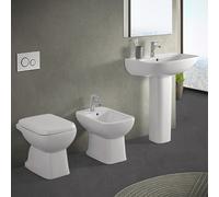 Wc e bidet tradizionali con scarico a terra e lavabo 60 cm Ginevra