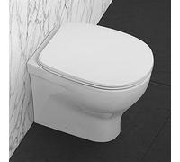 WC Filo Muro con Scarico a Parete, Design Elegante in Ceramica Bianca Lucida Serie Pratica