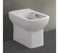 Wc filomuro salvaspazio senza brida e scarico universale, in ceramica bianco lucido con profondità 48,5 cm, serie Ginevra
