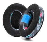 WC FreeZe - Cuscinetti auricolari di ricambio in gel di raffreddamento in tessuto ibrido - Compatibili con HyperX Cloud, Steelseries Arctis, ATH M50X - Extra comodi, freschi e resistenti | 90s Black