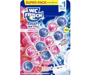 WC-Frisch Detergente per WC fresco e attivo (150 g), detergente per WC per la pulizia ad ogni risciacquo, pietre profumate per una fragranza fresca e duratura + 50% effetto anticalcare *