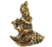 WC_Lord Krishna Statua Krishn Metal Idol Figurina-Dio indù dell'amore e della Gioia Divina-Murlidhar Kishna Idol per Il Festival Religioso Indiano - Oggetto di Decorazione per la casa.