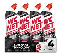 Wc Net - Carbon Active Anti-Odor, Detergente Liquido per WC con Carboni Attivi, Contrasta i Cattivi Odori del WC, 700ml x 4 Confezioni